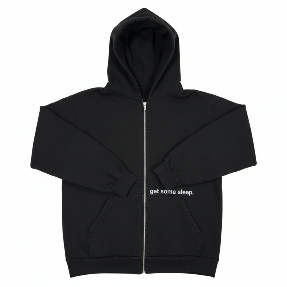Get Some Sleep Reflective Black Zip-Up Hoodie